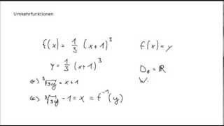 Beispielrechnungen zu Umkehrfunktionen [upl. by Ihcalam]