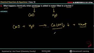 What happens chemically when quicklime is added to water filled in a bucket [upl. by Studnia]