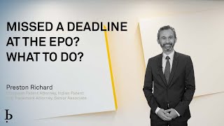 IP Quick Tip Missed deadline at the EPO What to do 2022 [upl. by Noryahs]