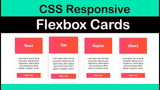 Css Flexbox Responsive Cards  Css Div Contianer  Html Css Cards [upl. by Duvall]