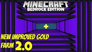 Minecraft Bedrock New And Improved Gold Farm V2 Tutorial MCPE Xbox PC [upl. by Notsew]