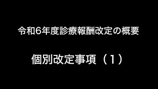 令和6年度診療報酬改定の概要 個別改定事項（１） [upl. by Adirehs389]