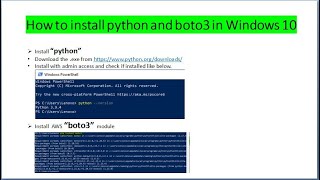 Install python boto3 on Windows 10 [upl. by Fujio]