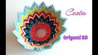 CESTA MULTICOLOR en ORIGAMI 3Dpaso a paso [upl. by Airdnna200]