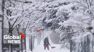 Winter storm Powerful Noreaster moving into Canada [upl. by Kragh]