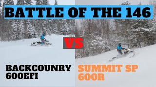 146 Battle We race Summit SP 600r 14625 VS Backcountry 600 EFI 1462 [upl. by Mahon578]