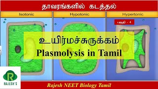 தாவரங்களின் கடத்தல்  உயிர்மச்சுருக்கம்  Transport in plants  part 4 Plasmolysis in Tamil [upl. by Zetana735]