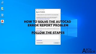 HOW TO SOLVE AUTOCAD ERROR REPORT PROBLEM [upl. by Eenyaj142]