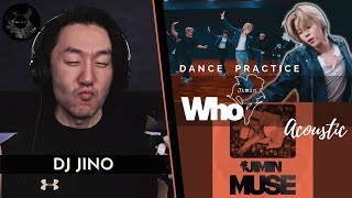 DJ REACTION to JIMIN WHO DANCE PRACTICE amp WHO ACOUSTIC REMIX [upl. by Yaakov]