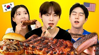 Koreans Try American BBQ For The First Time  KATCHUP [upl. by Apollus]