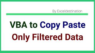 VBA to Copy and Paste Filtered data [upl. by Orabel26]