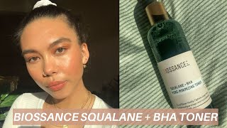 New Biossance Squalane  BHA Pore Minimizing Toner  Review amp Demo [upl. by Crista]