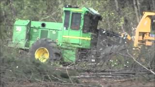 John Deere 643J Feller Buncher in Double Springs Al [upl. by Girish]