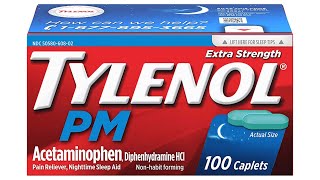 Pain reliever medicine  Tylenol PM Extra Strength Pain Reliever amp Sleep Aid Caplets with 500 mg [upl. by Shig761]