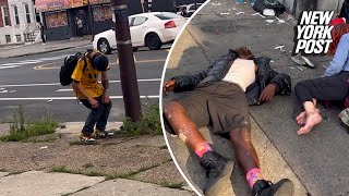 Shocking video shows zombielike addicts at ‘ground zero’ of Philadelphia’s ‘tranq’ epidemic [upl. by Elbert]