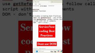 ServiceNow Scripting Best Practices  Dont use DOM in client script servicenow skfacts [upl. by Lunette]