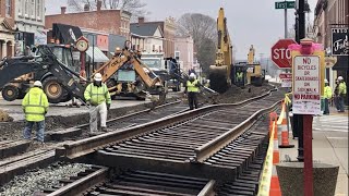 Street Running Track Replacement First Trains Over New Railroad Tracks Included My Full Video [upl. by Behl]