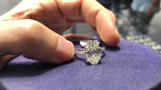 What is a 5 carat oval shaped diamond engagement ring look like H VS2 [upl. by Wilber]