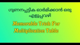 Trick To Remember Multiplication TableEasy Way To Remember Multiplication Table Maths in Malayalam [upl. by Niatsirt]