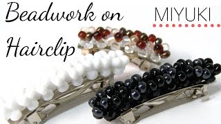 How to make a Beadwork for Hairclip  Easy DIY [upl. by Namielus]