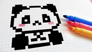 Handmade Pixel Art  How To Draw Kawaii Panda pixelart [upl. by Aisats313]