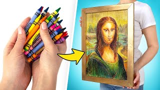 Como Desenhar a Mona Lisa com Giz de Cera🖍 [upl. by Aira452]