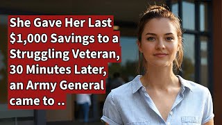 She Gave Her Last 1000 Savings to a Struggling Veteran 30 Mins Later an Army General came to [upl. by Far]