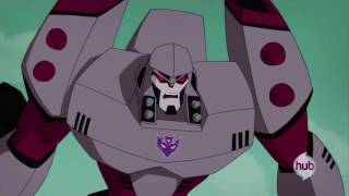 Transformers Animated Optimus Prime vs Megatron Final Battle HD [upl. by Wemolohtrab432]