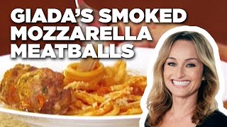 How to Make Giadas Smoked Mozzarella Meatballs  Food Network [upl. by Nylorac543]