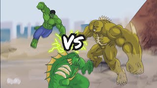 Abomination vs Abomination vs Hulk 2008 2021 2022 flipaclip fight animation [upl. by Oirasor]