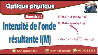 Intensité de londe résultante de deux ondes cohérentes exercice 4 [upl. by Ivory]