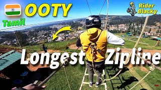 Ooty  Longest Zipline in ooty  Tamil Vlog  Rider Blacky [upl. by Athalla]