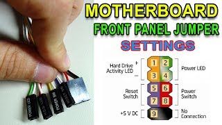 Motherboard Front Panel Jumper Settings  Power On Reset HDD Led Power Led Jumper Settings [upl. by Eillek]