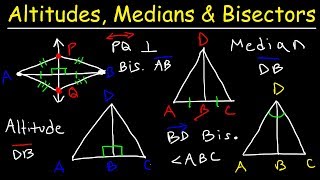 Altitudes Medians Midpoints Angle amp Perpendicular Bisectors [upl. by Gosser]