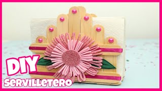 SERVILLETERO HECHO CON PALITOS DE MADERA  DIY [upl. by Muffin928]