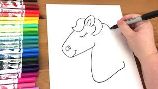 Directed Drawing  Draw A Unicorn [upl. by Ardnaz]