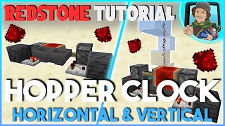 EASY Hopper Clock Tutorial Vertical amp Horizontal Redstone Tutorial [upl. by Eugnimod]