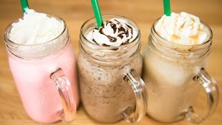 Make a Starbucks Frappuccino  Cotton Candy Frappuccino Java Chip Frappuccino amp Caramel Frappuccino [upl. by Keefe]