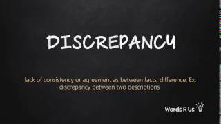 How to Pronounce DISCREPANCY in American English [upl. by Naujid]