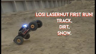 LOSI LASERNUT U4 on TRACK DIRT SNOW  Netcruzer RC [upl. by Thia543]