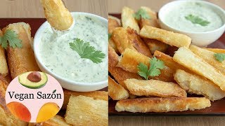 Cassava Fries Yuca Frita with Cilantro Garlic Sauce [upl. by Naillij]