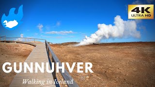 Iceland Walking Tour  Gunnuhver 4K [upl. by Nimajaneb844]