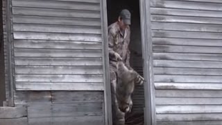 Daytime Raccoon Calling Hunting Coons in Abandoned Houses Part 2 [upl. by Eeclehc]