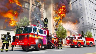 FDNY Fighting New Yorks Craziest Fires in GTA 5 [upl. by Aramoix53]