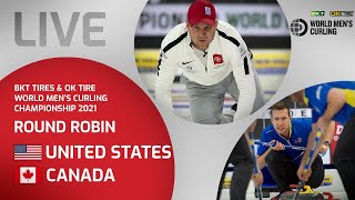 United States v Canada  Round Robin  World Mens Curling Championship 2021 [upl. by Hametaf]