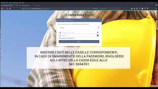 REGISTRAZIONE AREA RISERVATA CASSA EDILE [upl. by Azilef]