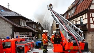 BARN FIRE Scheunenbrand AspachRietenau Feuerwehr Aspach amp Backnang Germany 23022015 [upl. by Aelahc]