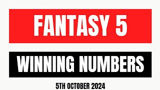 Fantasy 5 Winning Numbers 5th October 2024 [upl. by Dewar]