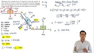 Work Energy Principle  Dynamics  Problem 6 [upl. by Cataldo]