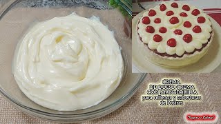 CREMA DE QUESO CON SOLO 3 INGREDIENTES SIN COCINAR NADA para rellenos y coberturas [upl. by Ruhtracam466]